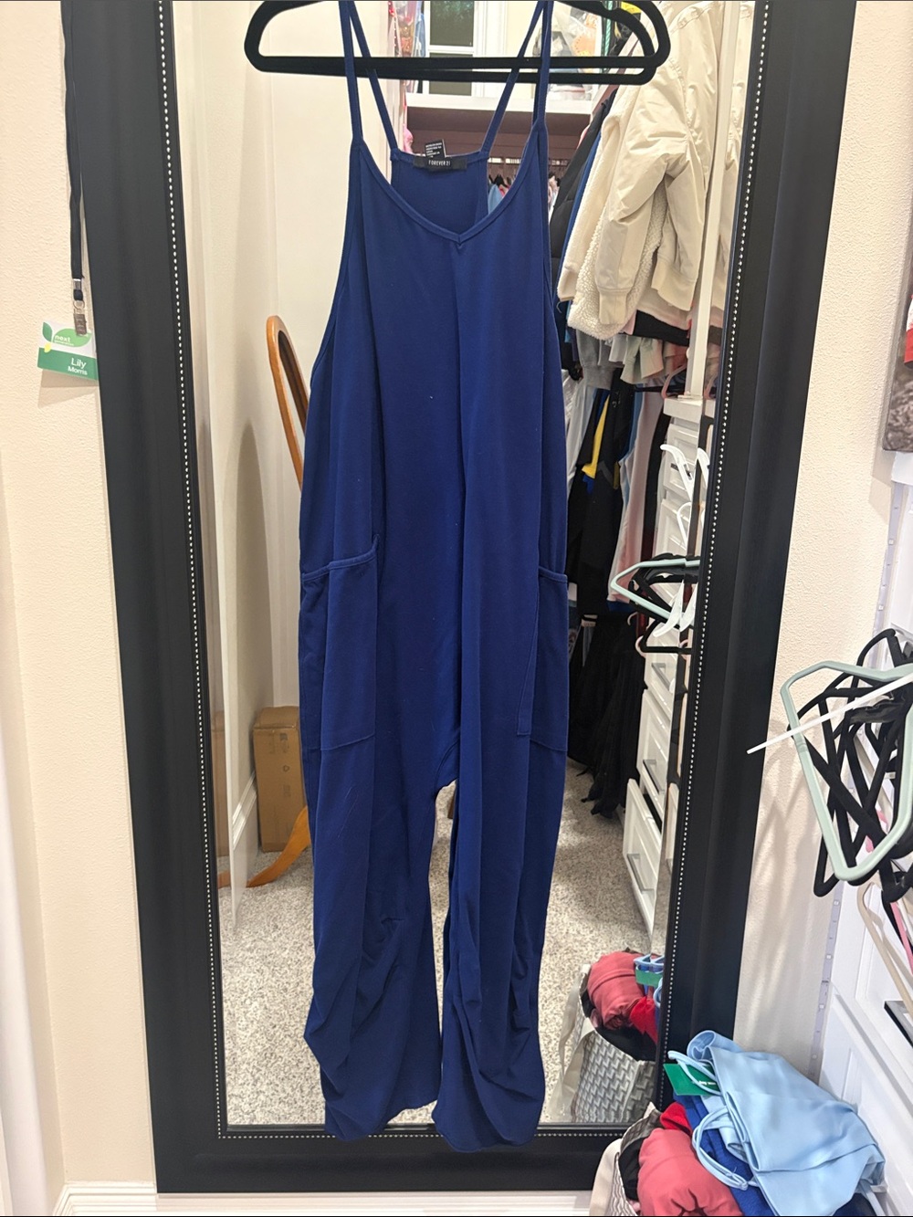 Forever 21 Royal Blue Wide-Leg Spaghetti-Strap Jumpsuit